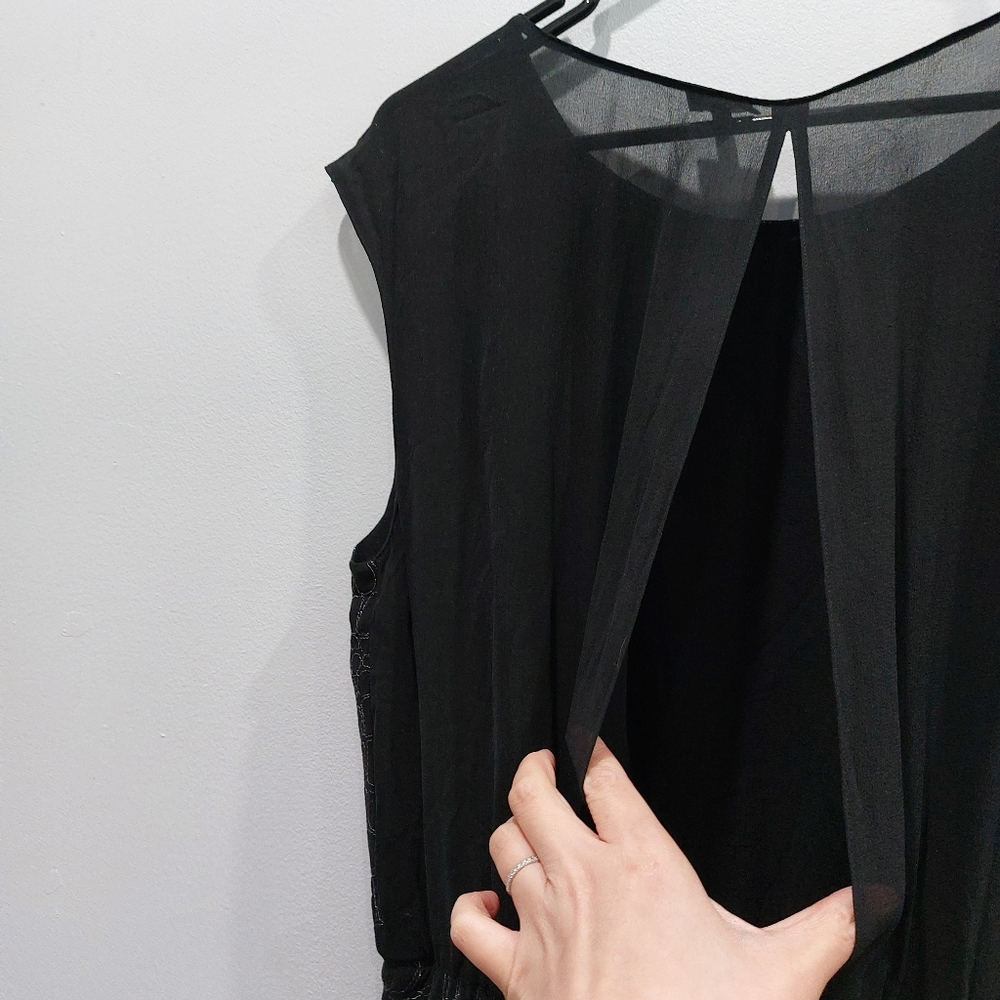 Aritzia Babaton Black Silk Tinsel Dress Medium - Picture 6 of 9
